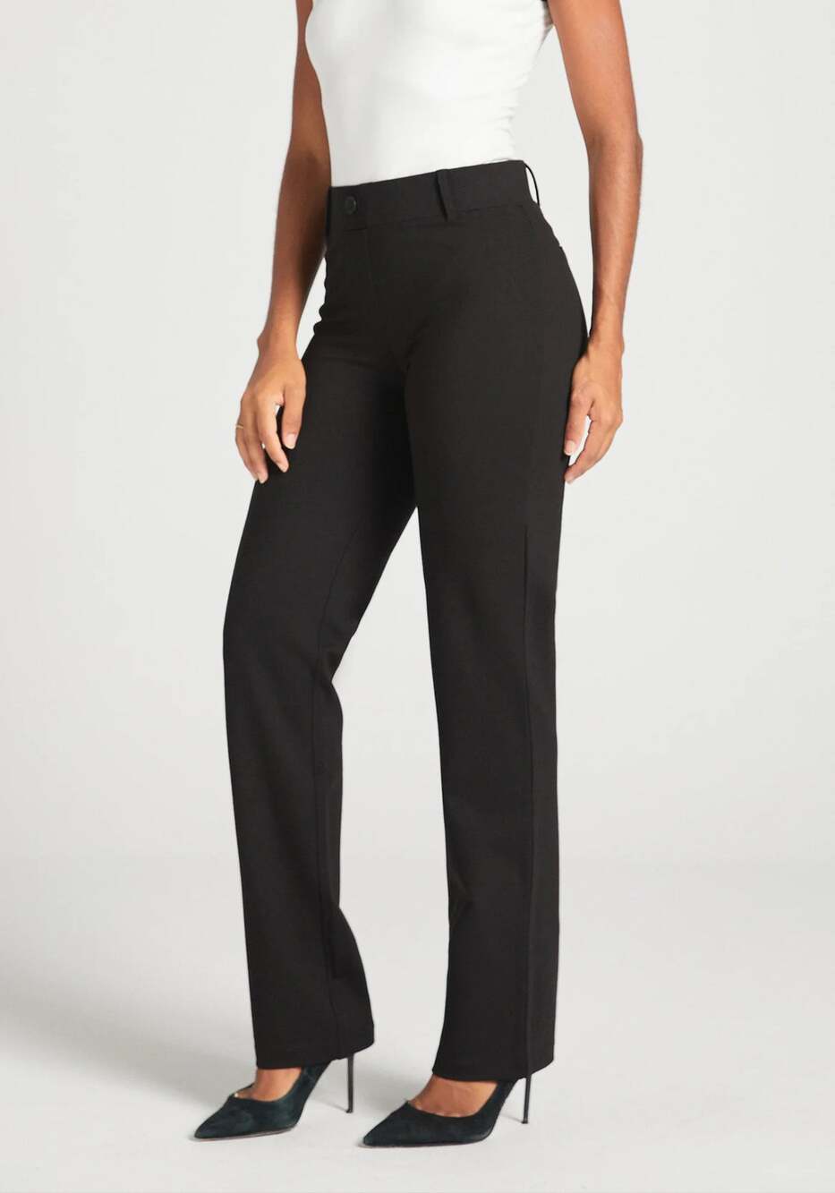 New Betabrand Black Stretch Straight Leg Dress Yoga Pants Women's Size Small